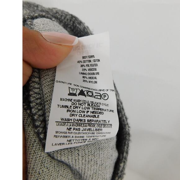 Twenty Montréal Women's Gray Elastic Waist Corduroy Flare Slit Pants Size Medium - Picture 5 of 5